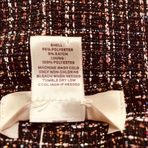 Loft Shift Skirt Sz 8 Boucle Multicolor Skirt 2 Front pockets - Picture 4 of 7